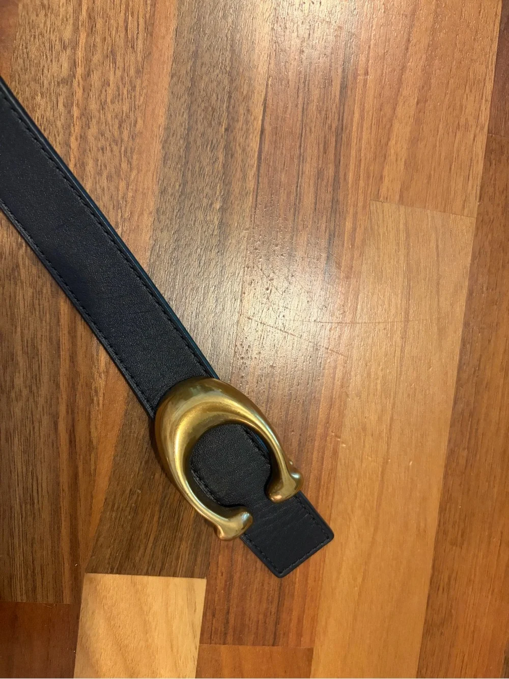 Coach Reversible Black & Brown Leather Belt with Gold-Tone Buckle